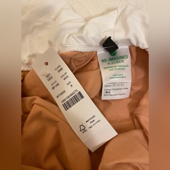 NWT J Crew ruffle scoopback swimsuit, white - Picture 4 of 4